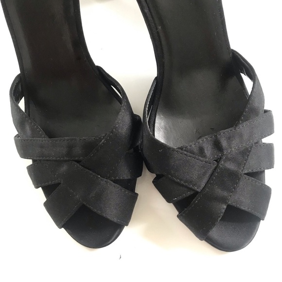 VERO CUOIO VANELI Women's Black Ankle Strap Heels Open Toe Size 7,5 - Picture 4 of 14